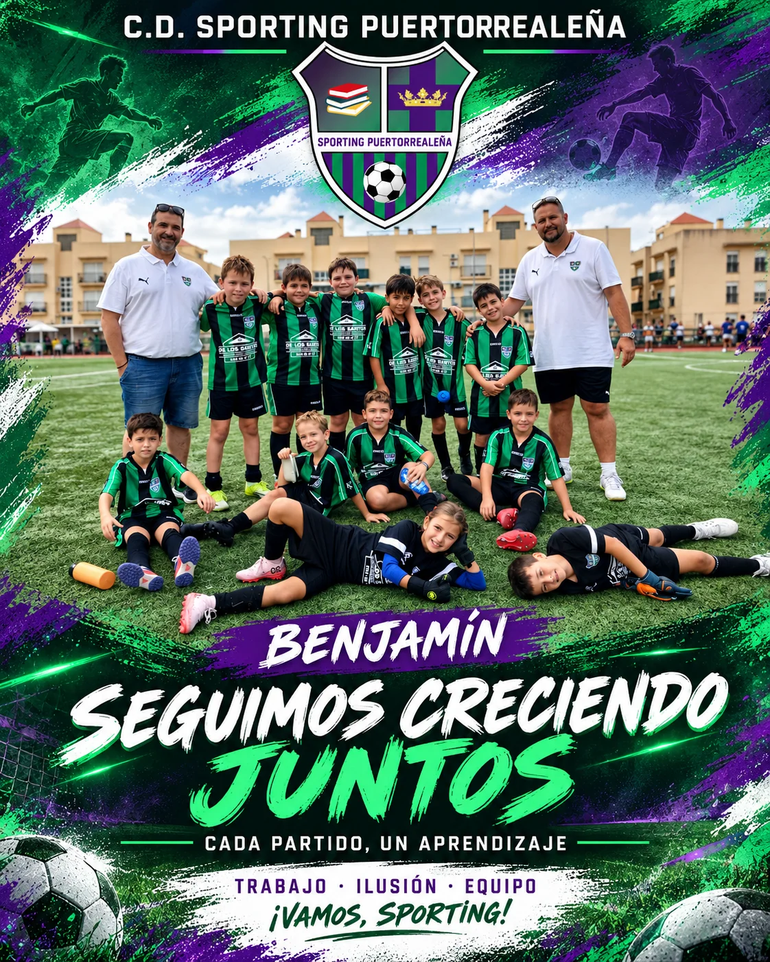 Cartel del Benjamín del Sporting: Seguimos creciendo juntos